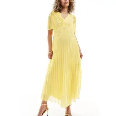 ASOS Design Maternity Pleated Midi Dress