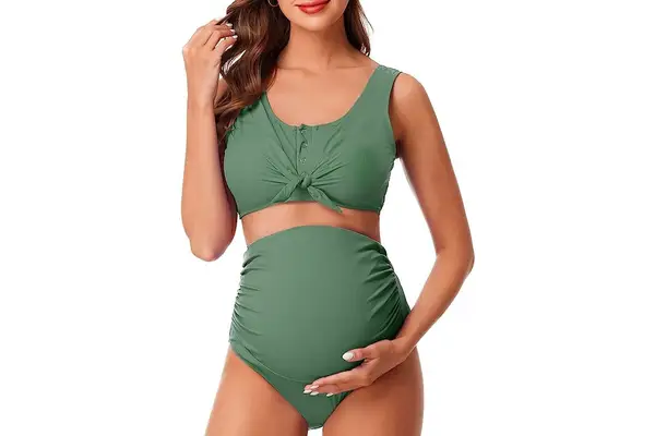 Amazon Summer Mae Maternity Ribbed Two-Piece Swimsuit