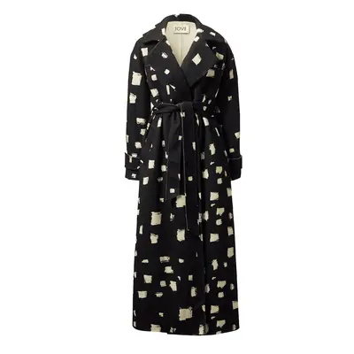 Tove Loren Lambswool Coat in black and cream