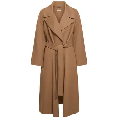 Max Mara Olanda Wool Belted Coat in camel