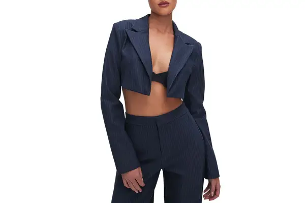 Good American Ponte Super Cropped Blazer