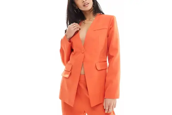 Extro & Vert Petite Tailored Buttoned Blazer