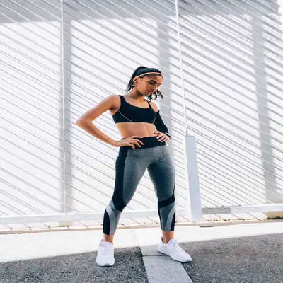 woman in workout leggings