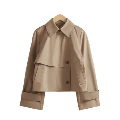 & Other Stories Short Trench Coat Jacket in beige