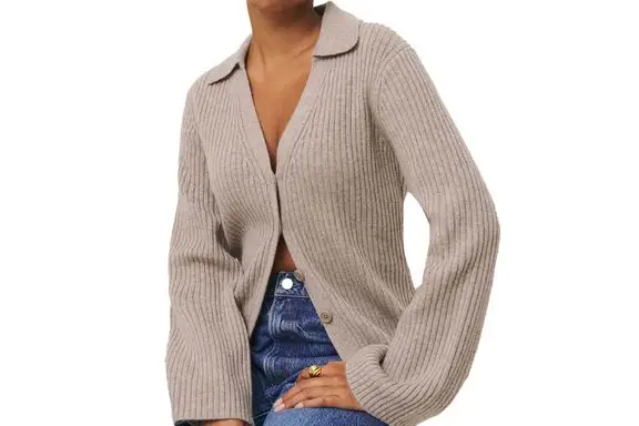 Reformation Shea Cashmere Collared Cardigan