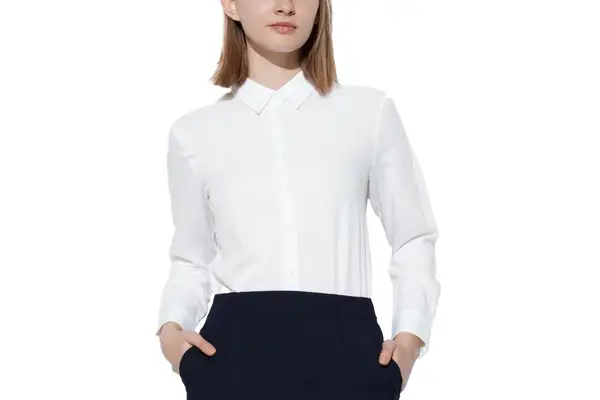 Uniqlo Rayon Long-Sleeve Blouse