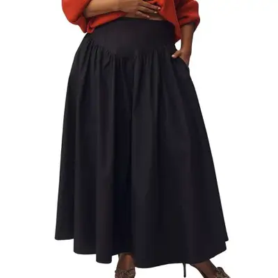 black Anthropologie skirt with drop waist