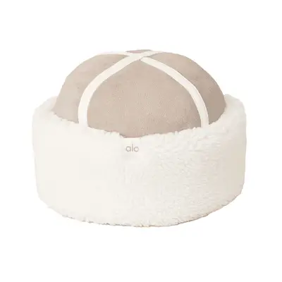 Alo Yoga Winterfun Zhivago Hat in beige with white shearling trim