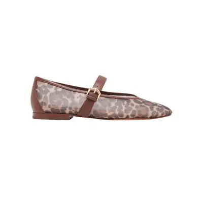 sheer mesh leopard ballet flats