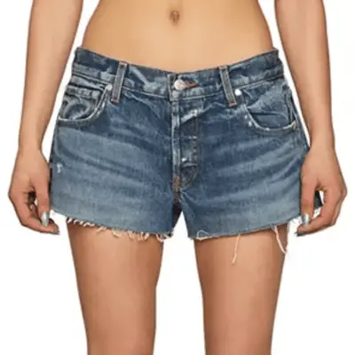 Icon Denim Lea Short in sky light wash on model