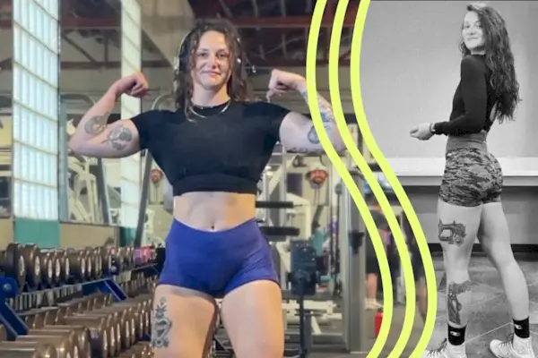 Sportswoman drinking protein drink after exercise