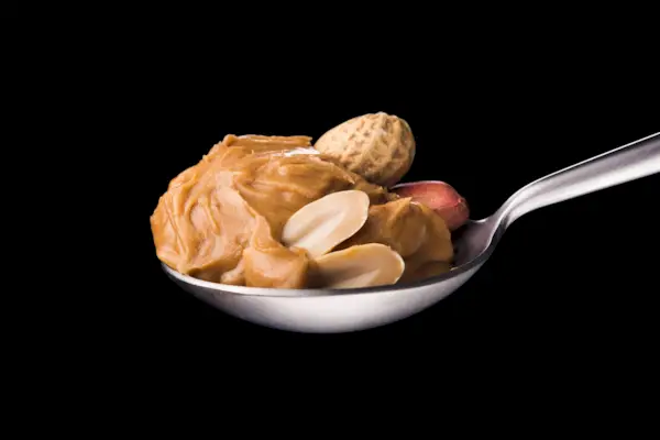 Peanut butter on a spoon
