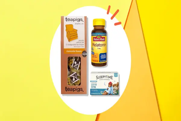 Above view of woman sleeping in bed.