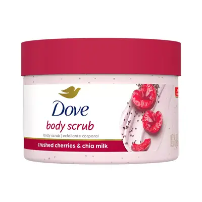 Dove Body Scrub in crushed cherrries and chia milk