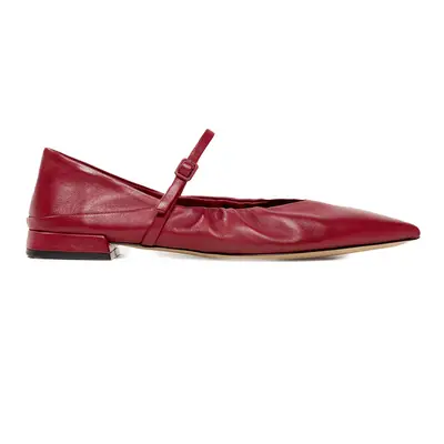 M.Gemi The Loriana flat in dark red nappa leather