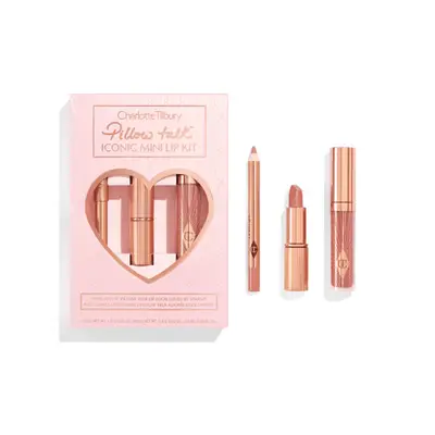 charlotte tilbury pillow talk lip kit on white background