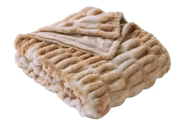 Better Homes & Gardens Natural Tie Dye Ruched Faux Fur Throw