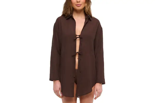 Abercrombie & Fitch Tie-Front Shirt Dress