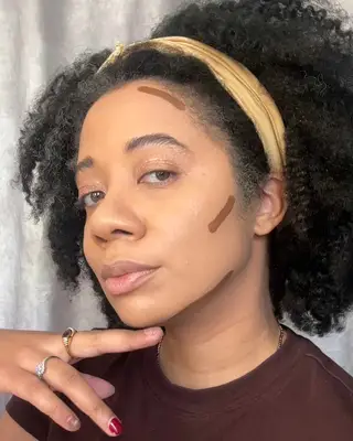 the author applying the crystal jelly eyeshadow