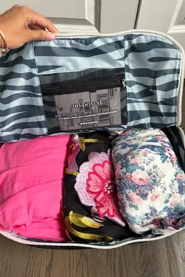 A Nuuly package with clothes