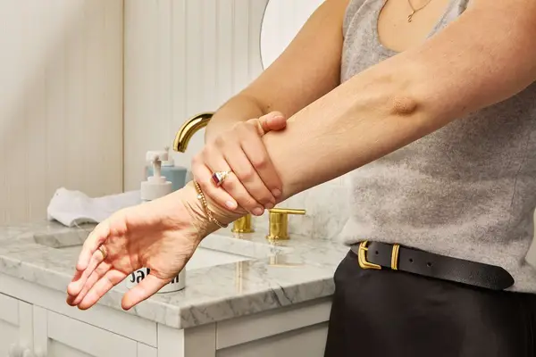 Saltair Body Lotion being rubbed into arm