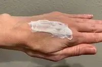 Saltair Body Lotion on back of hands