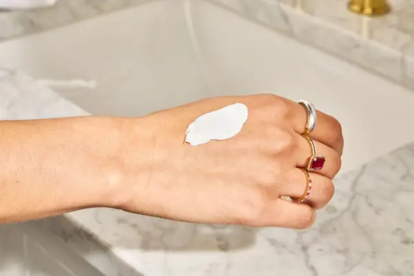 Vanicream Moisturizing Skin Cream on back of hand