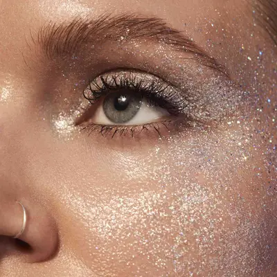 woman wearing glitter