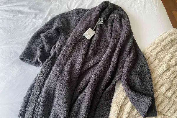 The Barefoot Dreams CozyChic Unisex Robe with the tag on