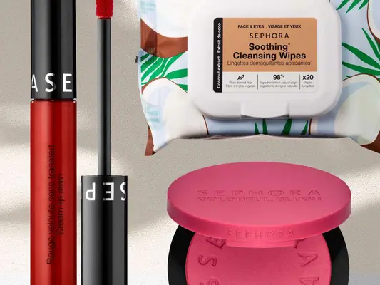 Sephora Collection products against a beige background 