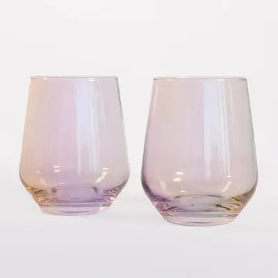 Estelle Iridescent Stemless Wine Glasses