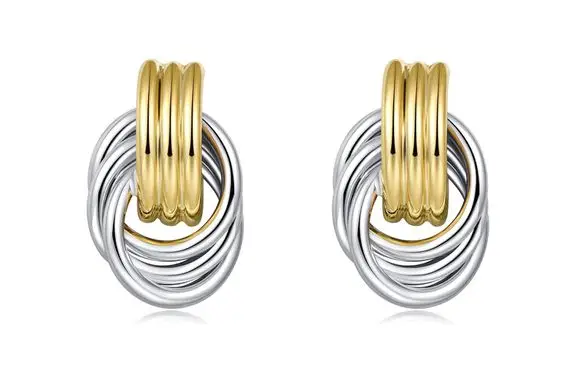 Lilie & White Gold Chain Dangle Earrings