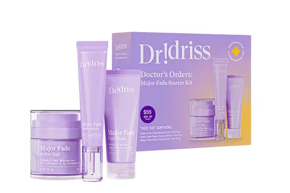 Dr. Idriss Major Fade holiday kit with 3 full size skincare bottles
