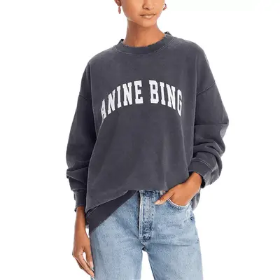Anine Bing Tyler Cotton Logo Sweatshirt