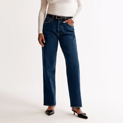 Abercrombie & Fitch Curve Love High Rise Vintage Straight Jean