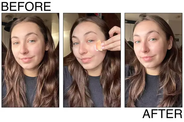 Two individuals demonstrating skincare products; one holds a cream jar while the other applies it to their face