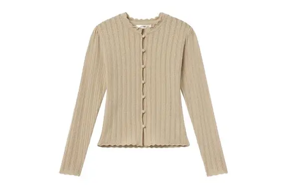 Frame Ruffle Neck Cardi