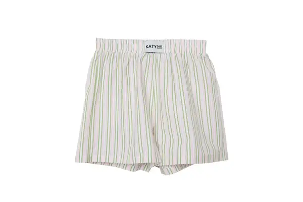 Katydid Light Pink and Green Striped Boxers