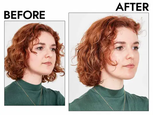 Before and after TGIN Define style detangling