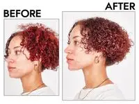 Before and after Curls Ultimate Detangler Brush