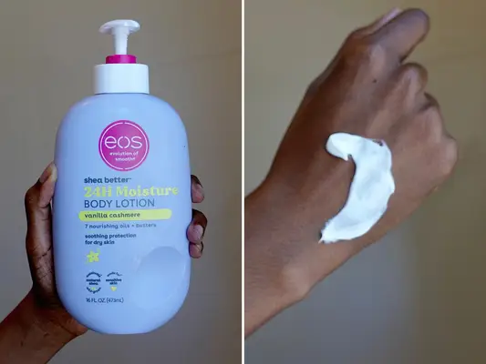 EOS Product and Swatch on Hand