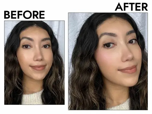 Sunkisser Blush before and after application