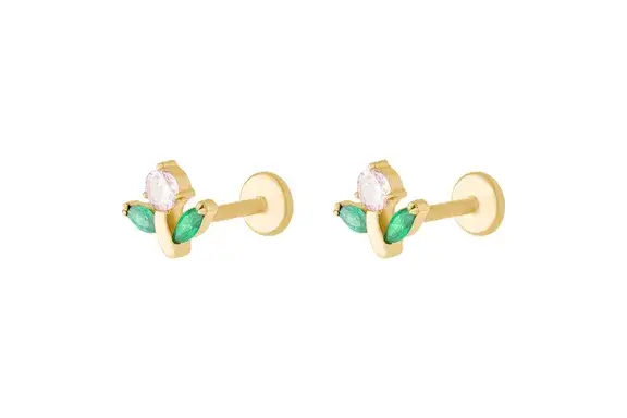 Studs Pave Flower Flatback Stud