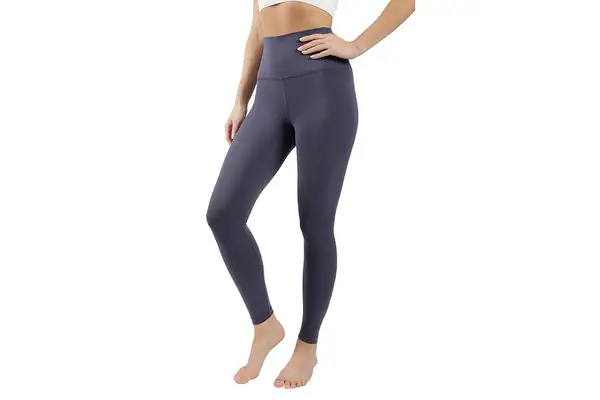 90 Degree By Reflex Cotton High Waist Ankle Length Compression Leggings with Elastic Free Waistband