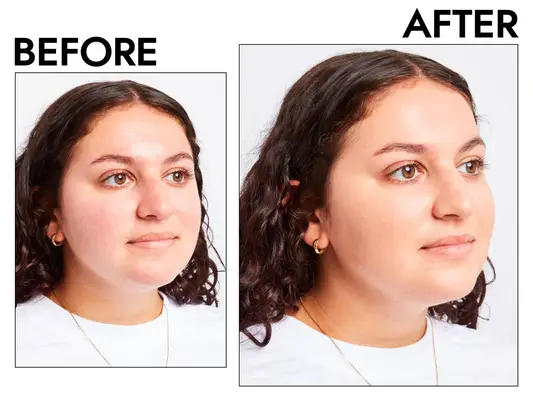 Before and After wearing Milani Conceal + Perfect 2-in-1 Foundation + Concealer