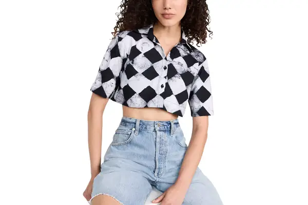 Shopbop Studio 189 Cotton Cropped Camp Shirt