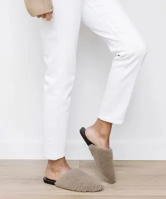 Shearling Mule Taupe